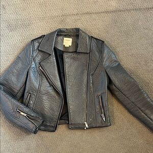 Small Grey Leather Jacket